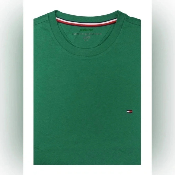 Bright Green Tommy Hilfiger  with flag Men’s T-shirt size XL causal comfortable - Picture 1 of 14